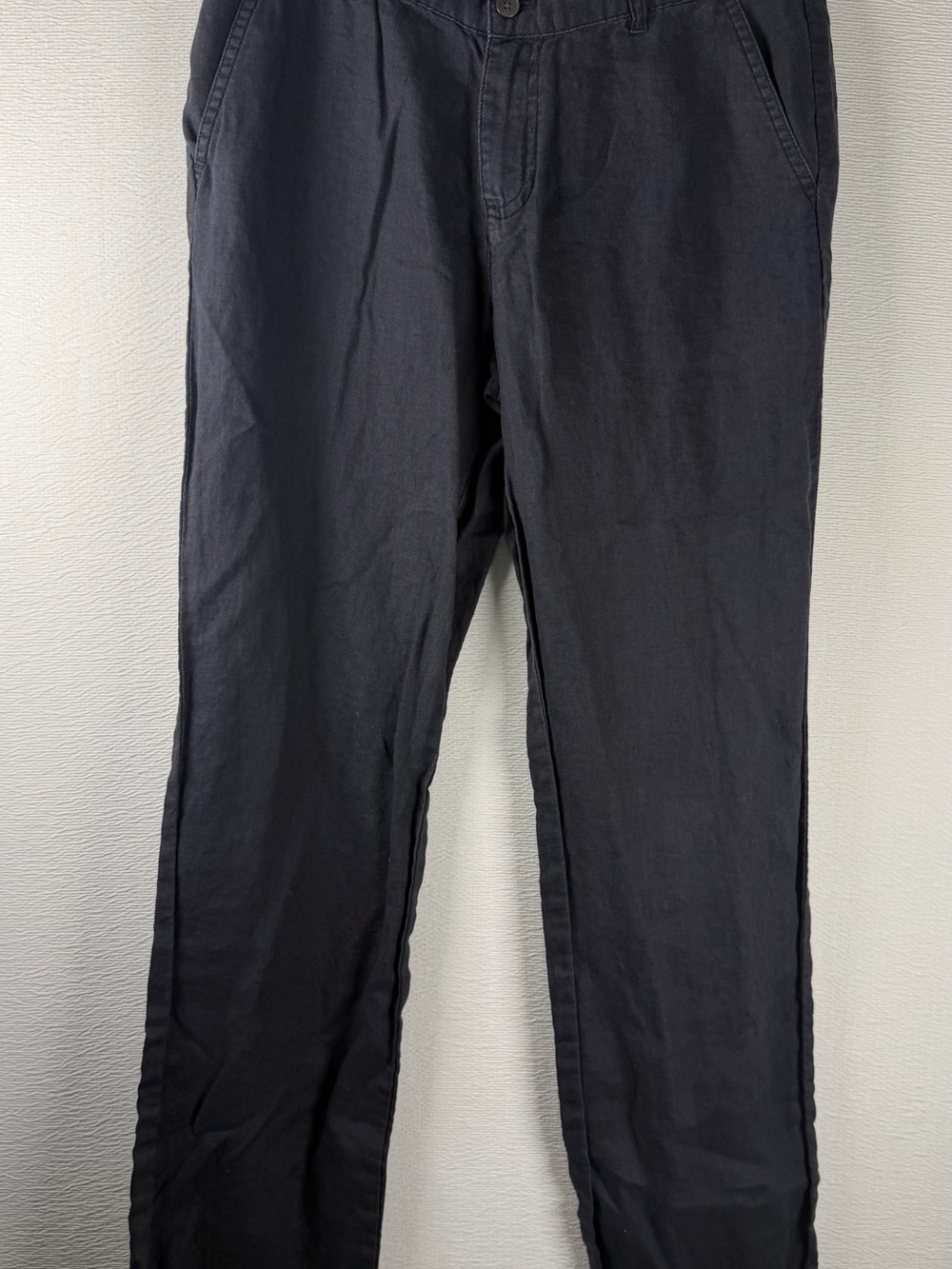 MUJI Men’s Black Charcoal Straight Leg Pants Size Small Minimalist Trousers